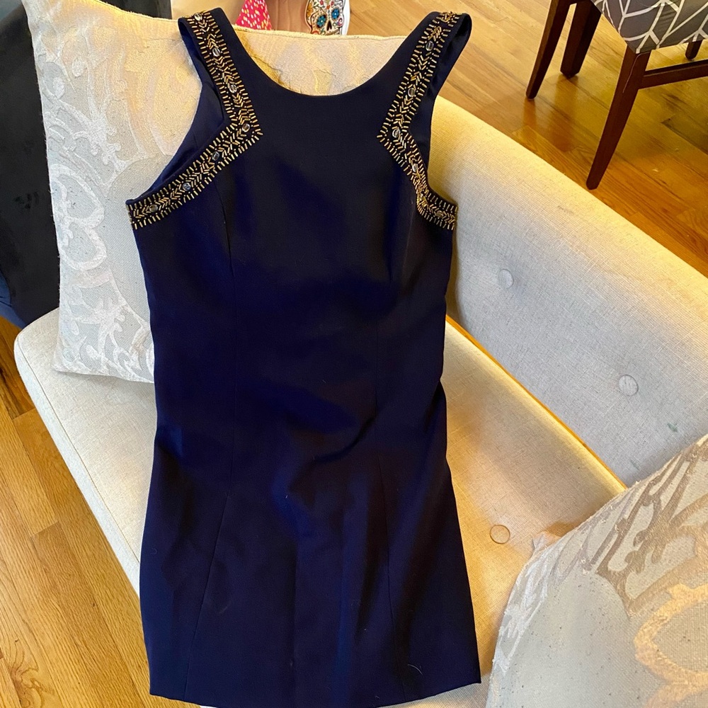 Lily Pulitzer Blue Beaded Dress, Sz 2